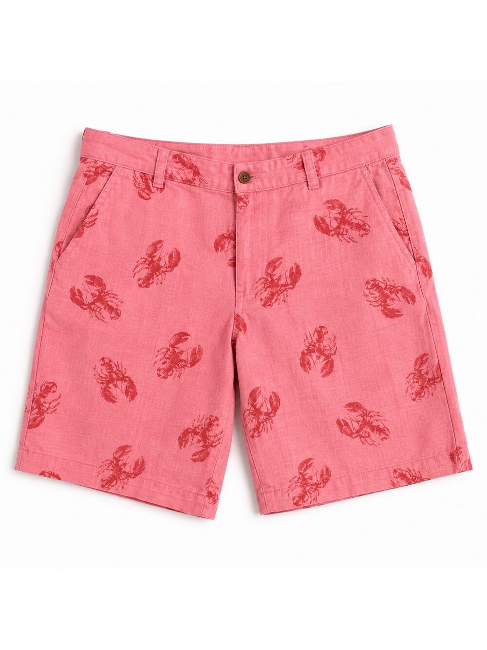 IZOD Saltwater Pink Lobster Print Shorts Men’s Sz 36 Coastal Beach Chino Shorts